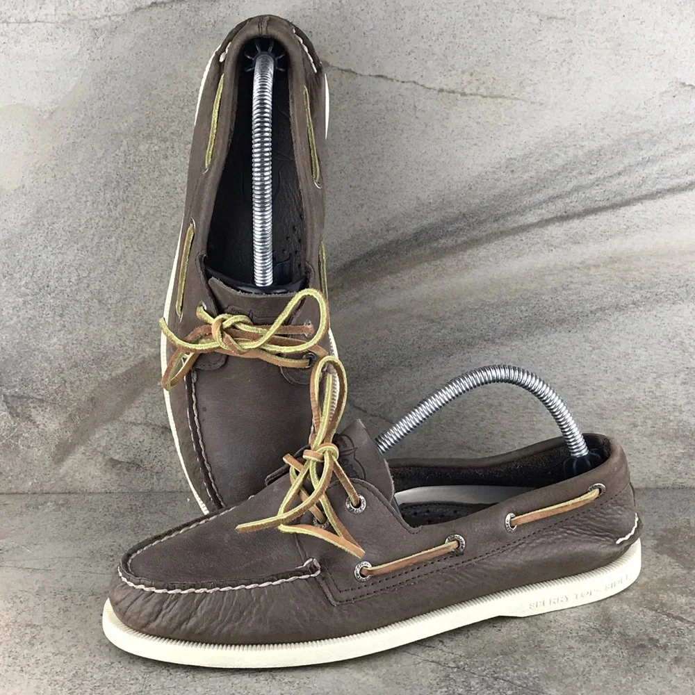 Sperry Top Sider Authentic Original Boat Shoes in Brown Leather